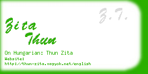 zita thun business card